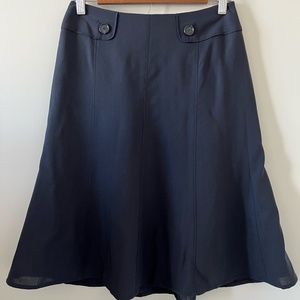 Ann Taylor Academia Navy Blue Wool Blend Skirt Size 0